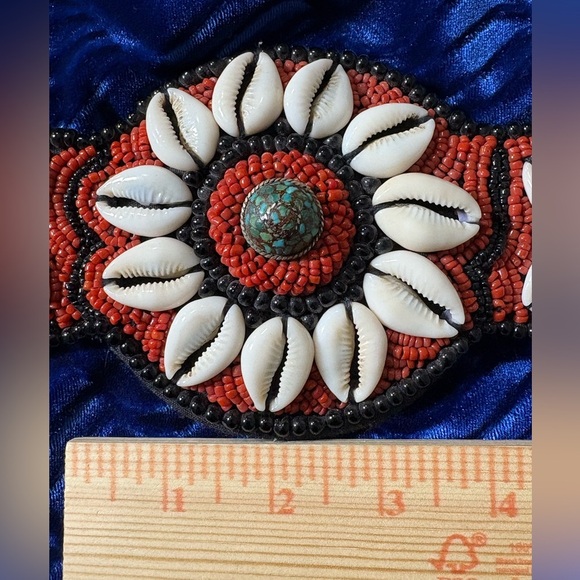Beautiful Turquoise, Shell and Bead Statement Belt. Can Fit Most Sizes. 65” Long - Picture 10 of 17